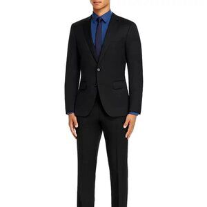 New BOSS Huge/Genius Wool Twill Slim Fit Suit Jacket - Black